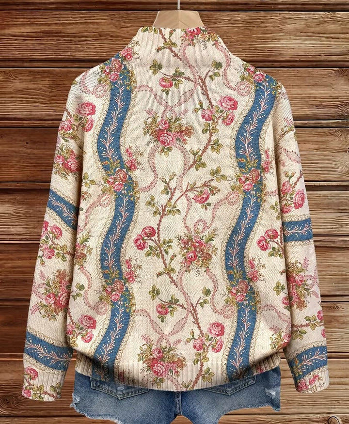 Eulalia - Cardigan à ruban en rose grimpant