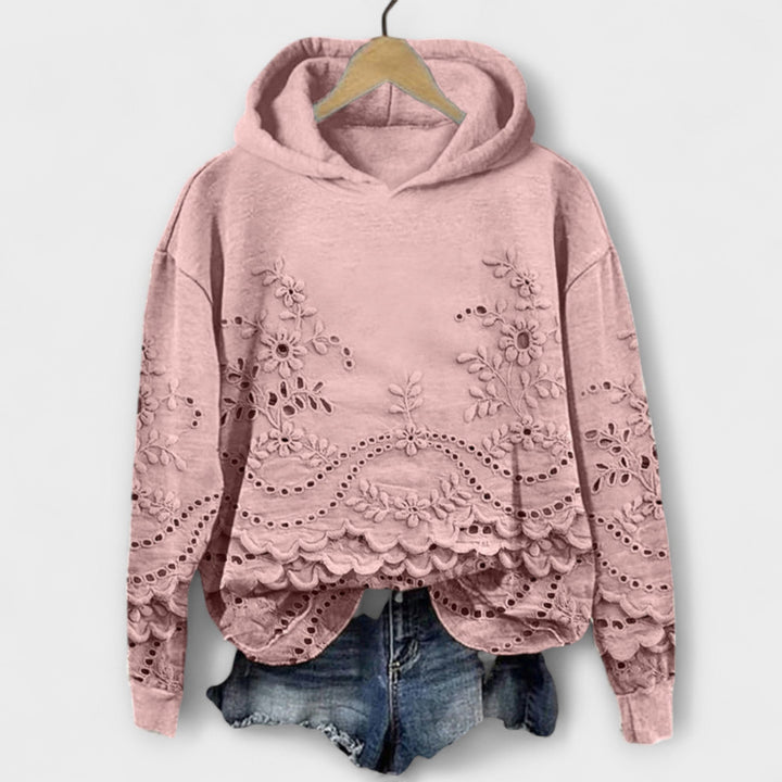 Grace - Hoodie Vintage Lila avec Imprimé Floral