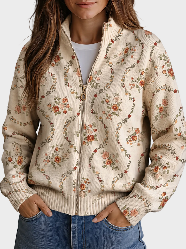 Perséphone - Motif floral délicat sur crème