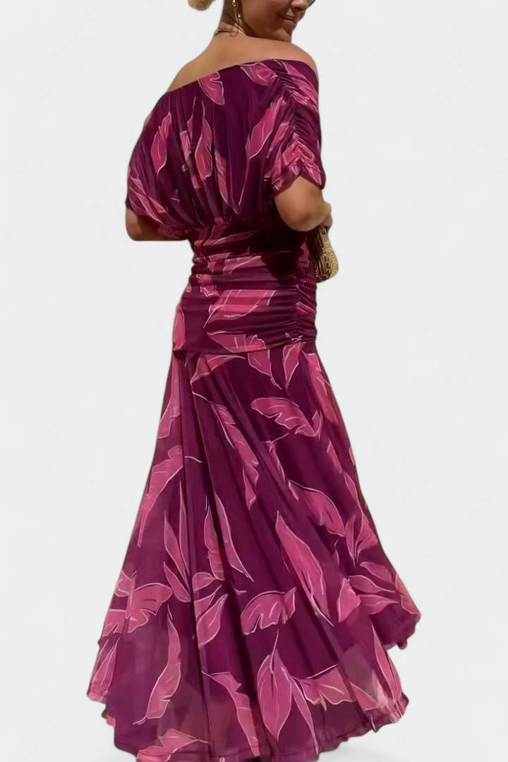 Magda - Robe longue fleurie avec décolleté en V Femme