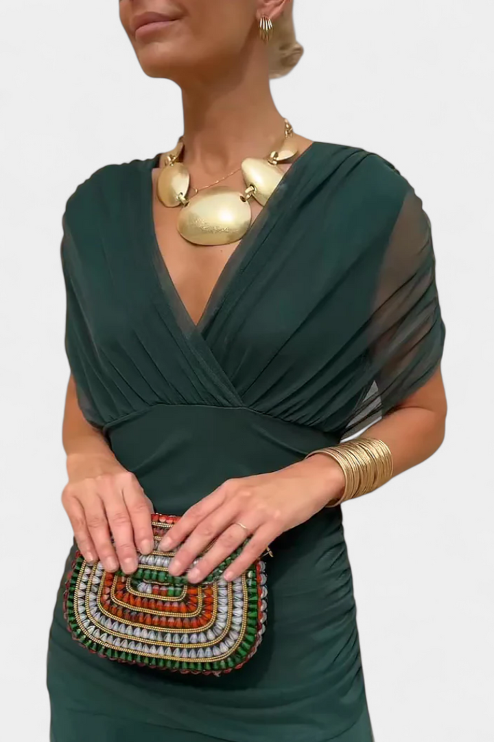 Magda - Robe longue fleurie avec décolleté en V Femme