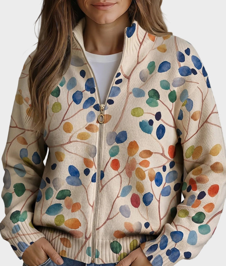 Imogene - Cardigan zippé à imprimé botanique
