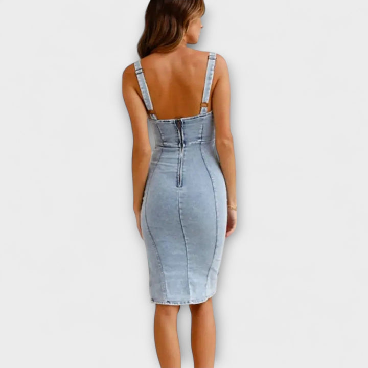 Anna - Robe en jean avec bretelles réglables Femme