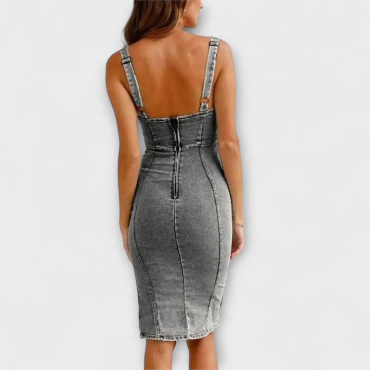 Anna - Robe en jean avec bretelles réglables Femme