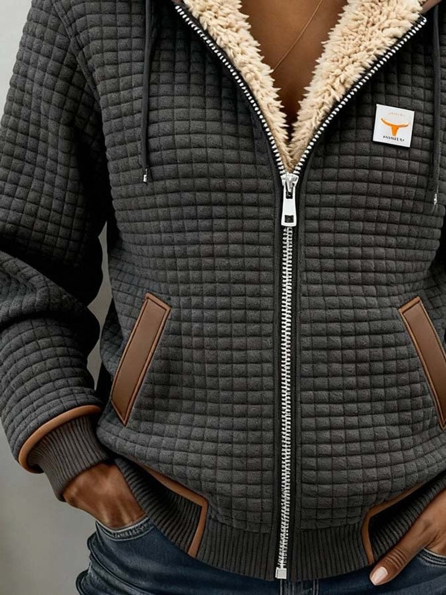 Bridgette | Veste à Capuche Texturée et Doublée